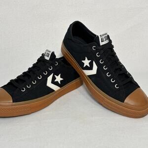 Converse All Star Player Low Top Black Gum Sole Sneakers Mens 9.5 Skate Shoes